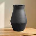 Black Ceramic Vase, 11 Inch
