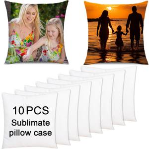 OKBA 10 pcs Sublimation Blanks Pillow Cases 16"x 16" White Cushion Covers Glossy Satin Pillow Covers Heat Transfer DIY Custom Picture (10 pcs Pillow Cases 16"x 16") OKBA 10 pcs Sublimation Blanks Pillow Cases 16"x 16" White Cushion Covers Glossy Satin Pillow Covers Heat Transfer DIY Custom Picture (10 pcs Pillow Cases 16"x 16")