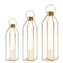 HPC Decor Modern Farmhouse Lanterrn Decor- Black Metal Candle for Summer Night- Lanterns w/Timer Flickering Candles for Living Room,Home,Indoor, Outdoor,Table,Fireplace Mantle Dcor