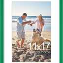 decorUhome 11x17 Picture Frame, Display Pictures 8x12 with Mat or 11x17 without Mat, Wall Hanging Poster Frame, Green, 1 Pack