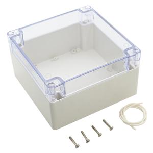 LeMotech ABS Plastic Junction Box Dustproof Waterproof IP65 Electrical Enclosure Box Universal Project Enclosure Grey with PC Transparent Clear Cover6.3 x6.3 x3.54 inch(160 x 160 x 90 mm)