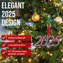 3 x Christmas Ornament 2025  Elegant Holiday Keepsake Metal Year Ornament with Colors, Red White and Blue, Collectible Tree Decoration