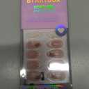 BTArtbox French Tip Press On Nails - Gingerbread Joy, 3D Short Almond Christmas Press On Nails with Glue and Adhesive Tabs for Women in 16 Sizes - 32 Soft Gel Glue On Nails Kit