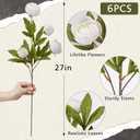 Waipfaru 6 Pcs Faux Peonies Artificial Flowers for Vase, 27" Fake Silk Peonies Flowers for Wedding, Vase Filler White Flowers for DIY Bouquets Centerpieces Bridal Shower Office Decor