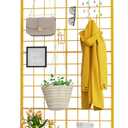 VGMiu Grid Wall Panel 1PCS Display Stand 2' x 5.2' FT Gold Grid Wall Panels Movable Retail Display Racks Floorstanding Gridwall Heavy Duty with Wheel for Art Craft Photo Displays Fair Trade Show