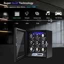 Watch Winders for 6/9/12 Slots Automatic Watches,Ultra-Quiet Japanese Motors, Built-in LED Illumination,LCD Display,Touchscreen Control