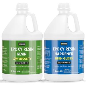 2 Gallon Crystal Clear Resin Kit,No Bubble & Not Yellowing Epoxy for Coating, Casting, Table Top,DIY, Bar Top, River Tables, Resin Art, Wood with High Gloss Finish