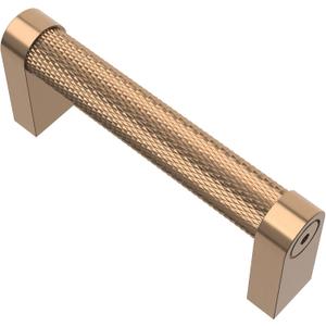 Alzassbg 10 Pack Champagne Bronze Cabinet Pulls, 3 Inch(76mm) Hole Centers Cabinet Handles Kitchen Hardware Knurled Drawer Handle Pull AL3101TGP