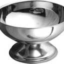 Cabilock Stainless Steel Ice Cream Bowl Metal Pudding Cups Salad Dessert Holder Snack Fruit Candy Container for DIY Ice Cream Parfait Banana Pudding 10X10CM (Silver)