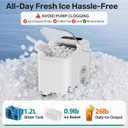 OLIXIS Countertop Ice Maker with Self-Cleaning, Portable Ice Maker Machine with Scoop, 26Lbs/24H, 9 Cubes in 6 Mins, 2 Sizes of Bullet for Home, Kitchen, Office, White