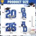 Graduation Yard Sign Class of 2026 Decorations, 4pcs Large Size Blue Black White Congrats Grad 2026 Lawn Yard Sign with Stakes for High School College Indoor Outdoor Graduation Party Decor Supplies