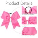 Oaoleer 21PCS 8" Large Cheer Bows Hot Pink Bows Jumbo Cheerleader Bow with Ponytail Holder Elastic Band Handmade for Cheerleading Teen Girls College Sports