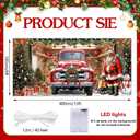 ROCKY&CHAO Christmas Garage Door Decorations 6x13ft Santa Red Truck Garage Door Cover, Garage Door Banner Garage Door Backdrop for Christmas New Year Party