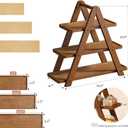 3 Tier Serving Tray Cupcake Stand and Towers Serving Tray for Party Food Tray Farmhouse Serving Platter Decorative Tray Decor Dessert Display Set Tiered Tray Stand (Brown)