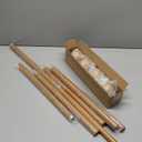 2 Pack Wood Curtain Rods for Windows 28 to 48 Inch,1'' Diameter Drapery Rods with Imitation Wood Grain Leaf Pattern Finials,Boho Adjustable Heavy Duty Curtain Rods Set,18-60'',Color:Natural Wood