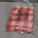 Smiry Rectangle Picnic Table Cloth, Elastic Waterproof Fitted Vinyl Tablecloths, Flannel Backed Buffalo Plaid Table Covers for Dining, Camping, Outdoor (White and Red, 30" x 96")