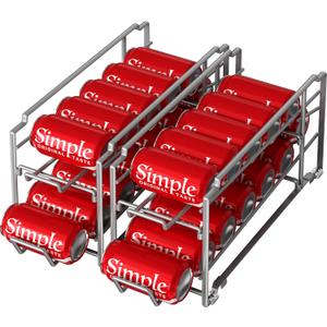 Simple Houseware Stackable Beverage Soda Can Dispenser Organizer Rack, Silver, 2 Pack