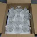 AVLA 12 Pack Crystal Candle Holders, Clear Taper Candlestick, Thick Glass Candle Stand, Small Centerpiece for Table, Wedding, Party, Church, Windowsill Decor, Home Decoration, Diamond Pattern