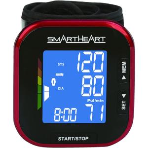 Smartheart Adult Cuff Wrist Digital Blood Pressure Monitor Black Device 1 Each