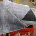 HOMFINE Washable Modern Area Rug - Geometric Style 5x7 Rugs for Living Room, Bedroom, Machine Washable Rug Soft Non Slip Non Shedding Area Rug - Grey, 5'x7'