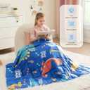 Weighted Blanket - 7 lbs Blue Dinosaur Heavy Blanket - Small Size Breathable Lap Blanket(41"x60", 7 lbs)