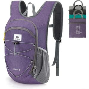 SKYSPER 15L Foldable Hiking Backpack Lightweight Packable Travel Daypack with Chest Strap Small Outdoor Folding Back Pack Collapsible Bag for Women Men