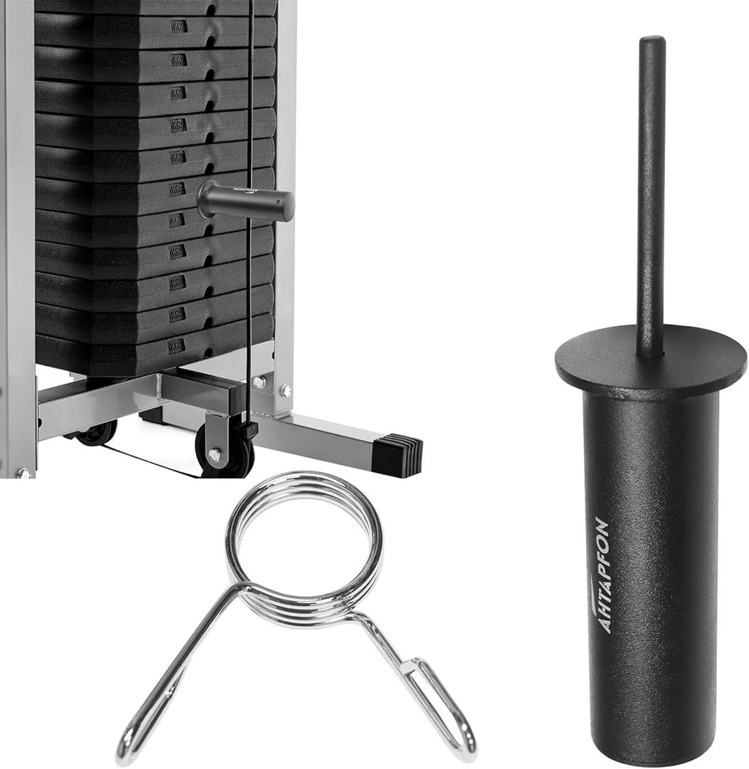 AHTAPFON Weight Stack Pin with 1 x Spring Collar,Weight Extender Pin,Fits Add 2" Weight Plates for Cable Machine,Fitness Equipment for Home Gym