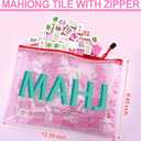 Soulchen Kaleidoscope Mahjong Tile Set 160 Mahjong Tiles 1.2'' Pink American Mahjongs Tile Set with Mahjongs Bag