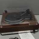 Vinyl Record Player with Speakers,3 Speed Turntable with Bluetooth, Aux, Headphone Jack, RCA Output and Auto Stop,Mirror Vintage Wooden Coffee