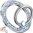 Magnetic Phone Ring Holder Compatible with MagSafe - Cell Phone Grip Magnet Removable Finger Ring Grip Stand Cute Kawaii Design for iPhone 17 Pro Max 16 15 14 13 12 Series Blue Little Flower