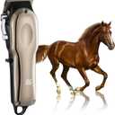 Horse Clippers Cordless Quiet, Professional Horse Trimmer Cordless With 4 Guide Guards, Electric Rechargeable Cordless Grooming Clippers for Horse, Powerful Livestock Clippers (1)