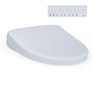 TOTO® WASHLET®+ S7A Electronic Bidet Toilet Seat with EWATER+® Bowl and Wand Cleaning, Auto Open and Close Contemporary Lid, Elongated, Cotton White - SW4736AT40#01