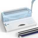 MAKEASY Binding Machine, 21-Hole, 450 Sheets, Comb Binding Machines with 1 Box Comb Bindings Spines, Comb Binder for Letter Size, A4, A5 Paper