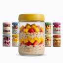 16oz 8Pack Glass Overnight Oats Jars Containers with Airtight Leakproof Lids, Reusable Mason Jars for Meal Prep, Yogurt Parfaits, Smoothies, Salads & Healthy Breakfast(16oz-8Pack)