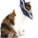 Soft Cat Cone, Adjustable Recovery Collar After Surgery to Prevent Licking Wound, Protective Cat Neck Cone, Comfortable Pet Elizabethan Collar for Cats Kittens and Puppies (M) (Blue)