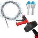 Drain Auger 25Ft Plumbing Snake Drain Snake, Toilet Auger Toilet Snake Drain Clog Remover, Hair Clog Remover with Drill Adapter for Kitchen Bathroom Shower Sink