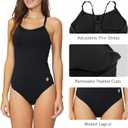 Baleaf Women's Athletic Training Adjustable Strap One Piece Swimsuit (Black, L)