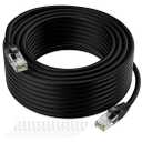 Cat5e Ethernet Cable 25 FT, Long Cat 5e Internet Cable, Black Snagless Patch Cord, Flexible, Network, LAN, PoE, Standard RJ45 Connector for PC, Server, Router, Modem, TV, PS5 - with 15 Cable Ties