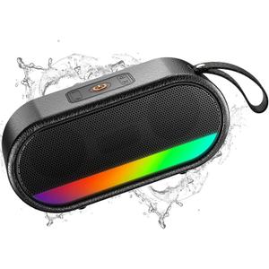 Portable Bluetooth Speaker with LED Lights, 24W Loud Sound Punchy Bass, Portable Wireless Up to 10H Playtime, Built-in Mic Bluetooth 5.3, IPX6 Waterproof Wireless Speaker for Home/Outdoor/Party/Beach