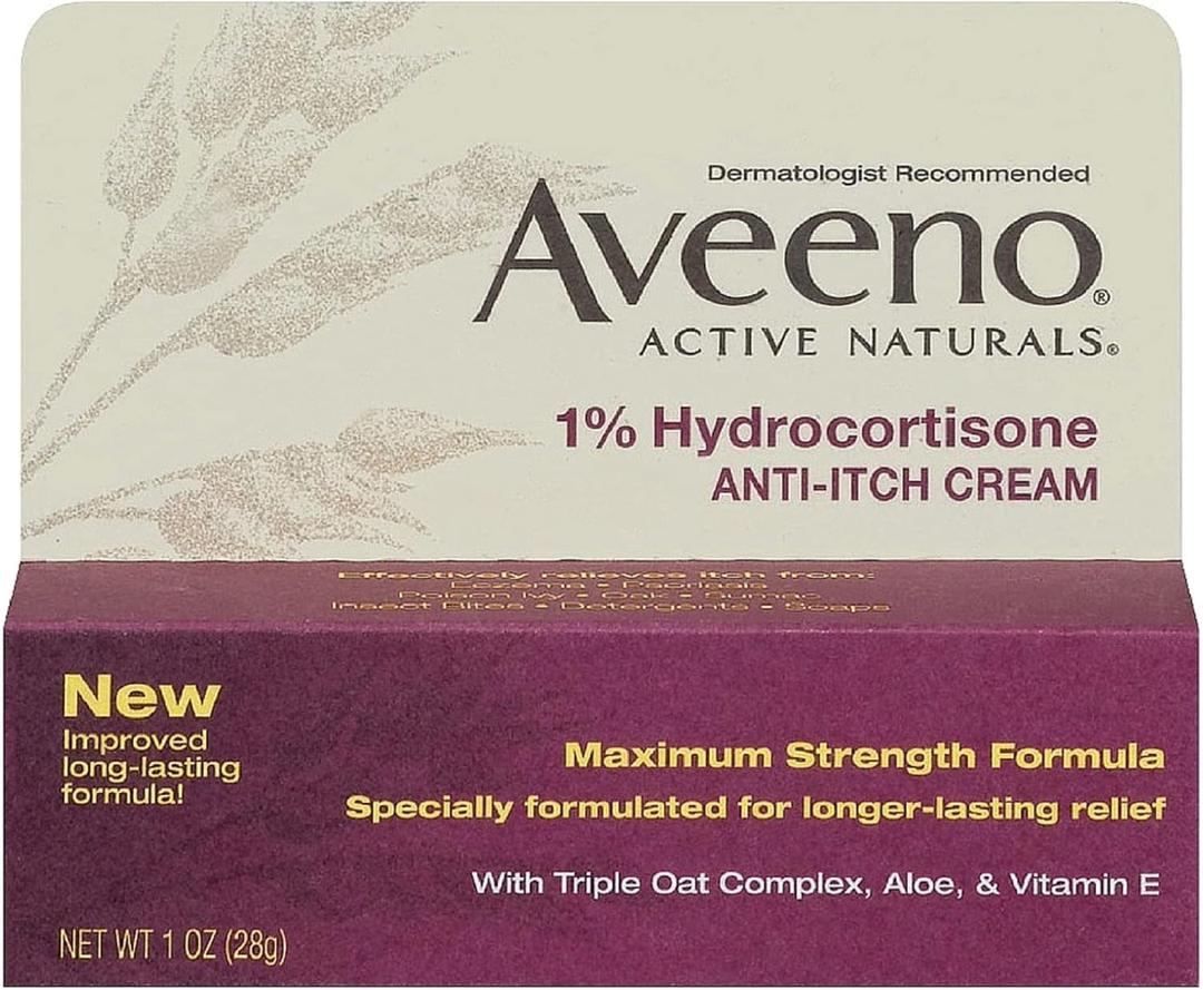 Aveeno Anti-Itch Cream, 1% Hydrocortisone, Maximum Strength, 1 Ounce 24 Pack