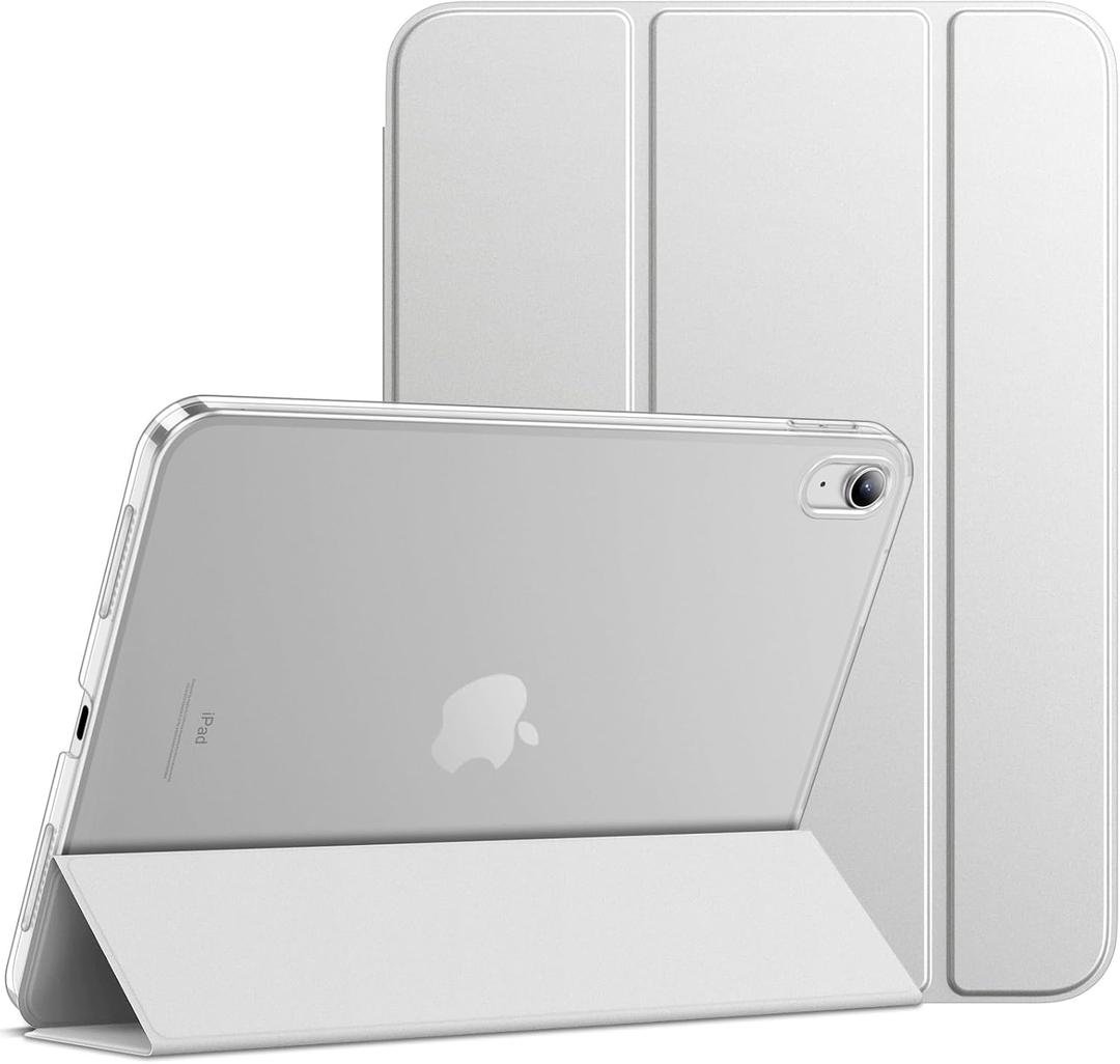 JETech Case for iPad (A16) 11th/10th Generation (2025/2022), Slim Stand Hard Back Shell Cover with Auto Wake/Sleep (Silver)