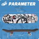 Professional Double Kick Skateboard, 31 inch Maple Deck, ABEC-9 Bearings, 95A PU Wheels