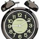 CHEREEKI Loud Alarm Clock for Heavy Sleepers Adults, Silent Non Ticking Analog Clock with Backlight, Luminous Dial, Battery Operated Alarm Clock for Bedroom, Included Battery, Black