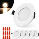 RV Puck Light, RV Recessed Ceiling Light, 12V RV Lights Interior, Ultra-Thin RV Light Fixtures, High Brightness Camper Interior Light for RV Motorhome Boat (Warm White, 6Pack White)