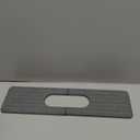 an Oval Hole Gray Faucet Mat for Kitchen Sink 17.32" x 4.6" Kitchen Faucet Absorbent Mat Diatomite Splash Guard for Sink Quick Drying Stone Drip Catcher for Bathroom Counter