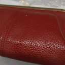 Vintage Kiss Lock Genuine Leather Wallet for Women Multi Card Slots Travel Clutch Purse (Wine Red)