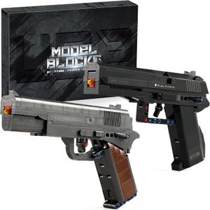 M1911 & USP Building Blocks Guns Compatible with Lego - 2 Model Pistol Building Sets, Ideal Gift for Boys Kids Ages 8+, Adults & Collectors