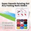 Sponge Pat Gel Nail Polish Palette, 12 Colors Blending Ombre Gel Polish Gradient Painting Nails Art, No Wipe, UV/LED Cured (12 Colors D)