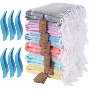 Genovega 6 Packs Cotton Turkish Beach Towels Set Bulk Oversized Extra Large Quick Dry Sand Free Bathroom Pool Swim Towel for Adult Travel Essentials Cruise Accessories Must Haves Clearance Multipack (Thinner Six Packs)