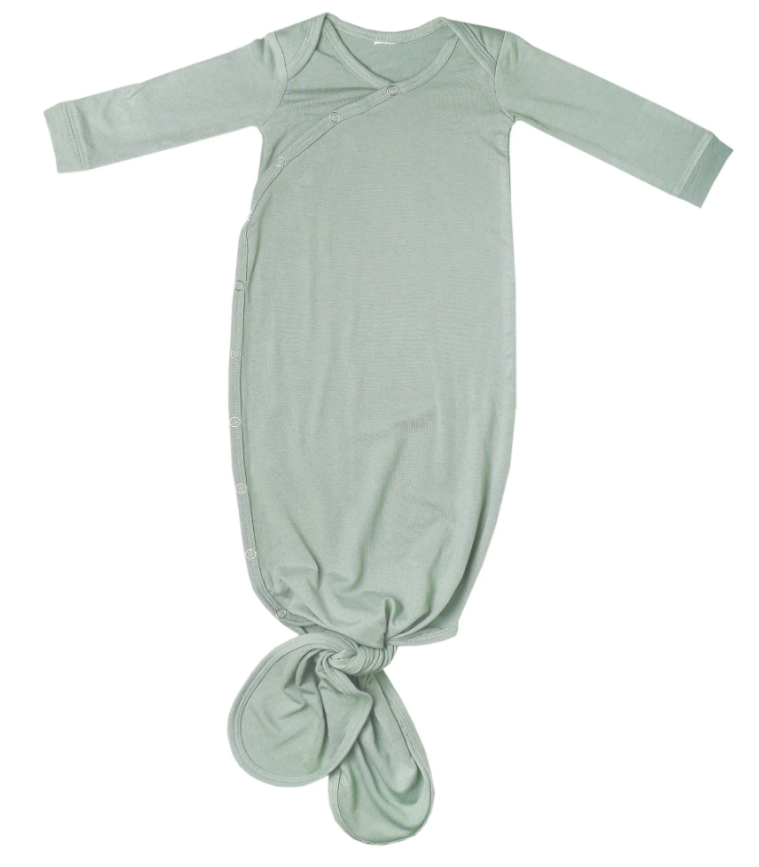 Copper Pearl Baby Gown - Knotted Newborn Sleepers for Baby Boy and Girl, Soft Stretchy Long Sleeve Infant Gowns with Bottom Tie and Hand Mittens, Perfect Hospital Coming Home Outfit (Briar)